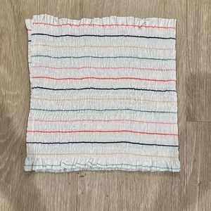 Tube Top, white with colorful thin stripes, very stretchy